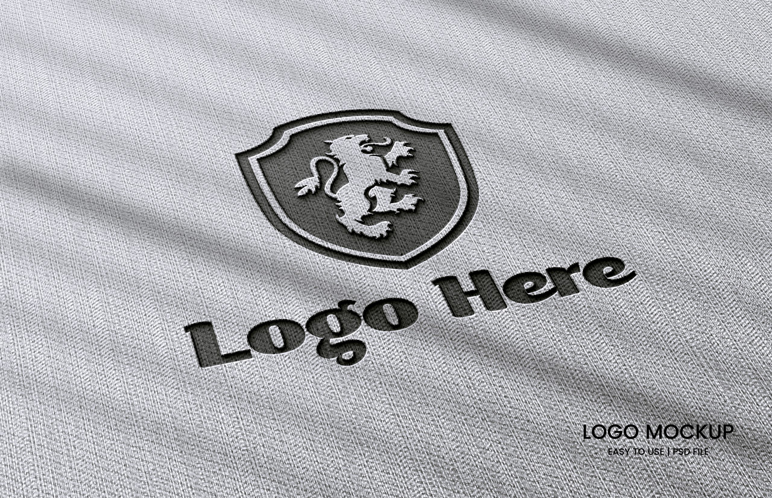 Photo realistic Laser Cut cotton Logo Mockup with Gray Background –  GraphicsFamily