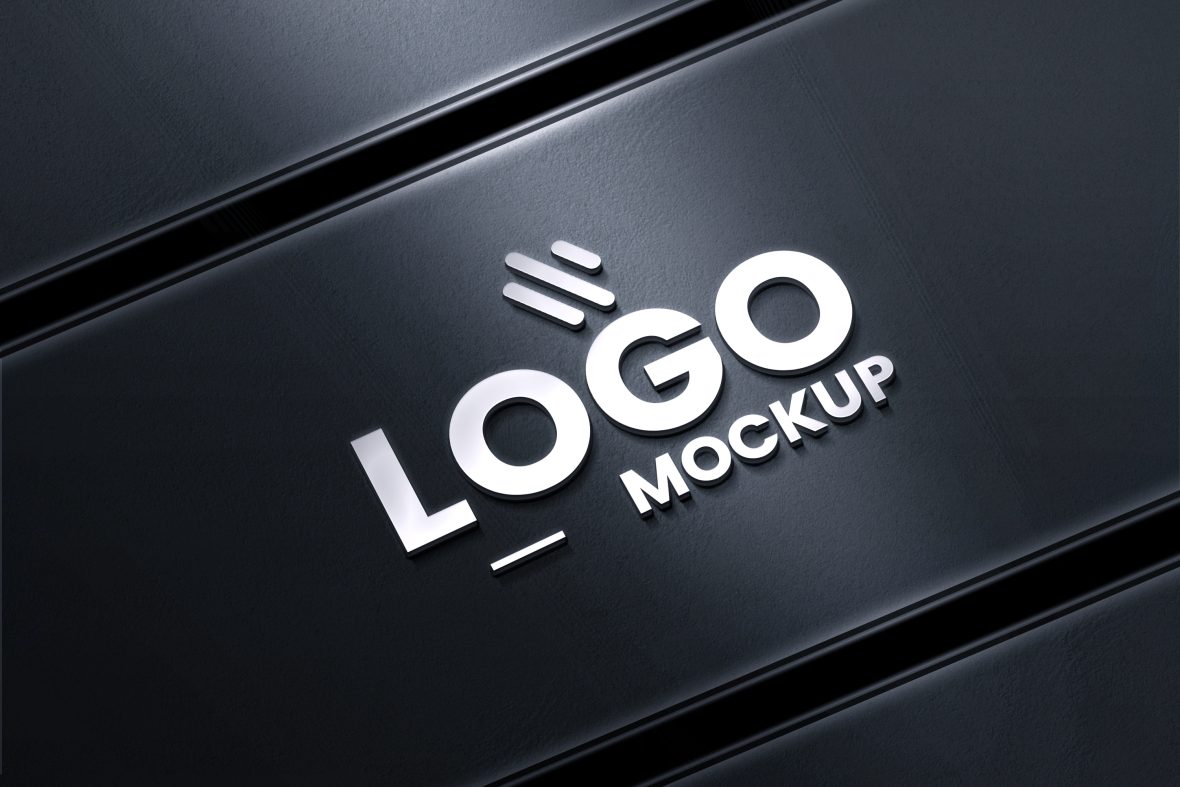 Realistic 3D Tech Logo Mockup