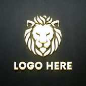 Wall Light Effect Logo Mockup