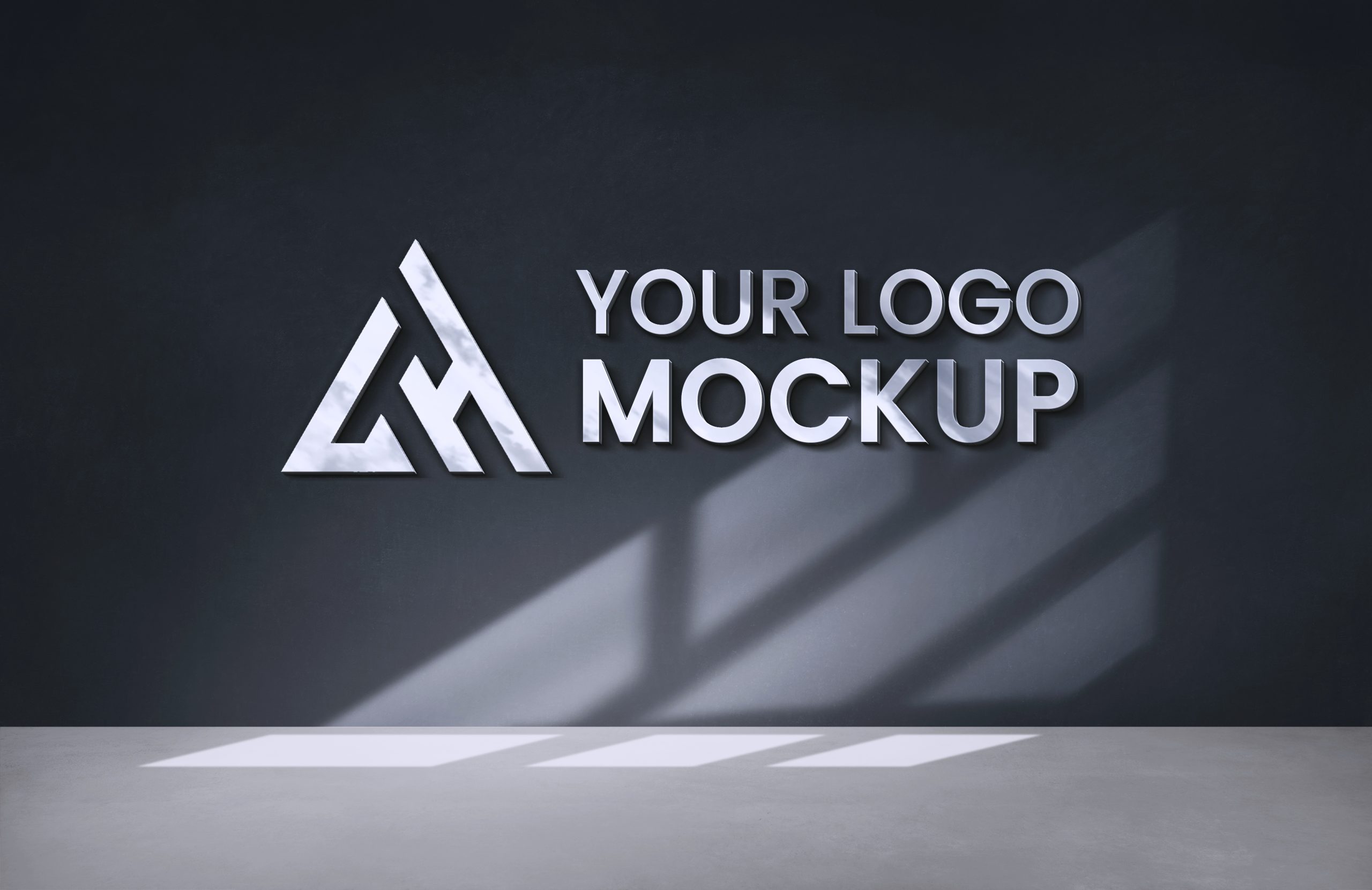 3d Metal Logo Mockup With Black Window Background – GraphicsFamily