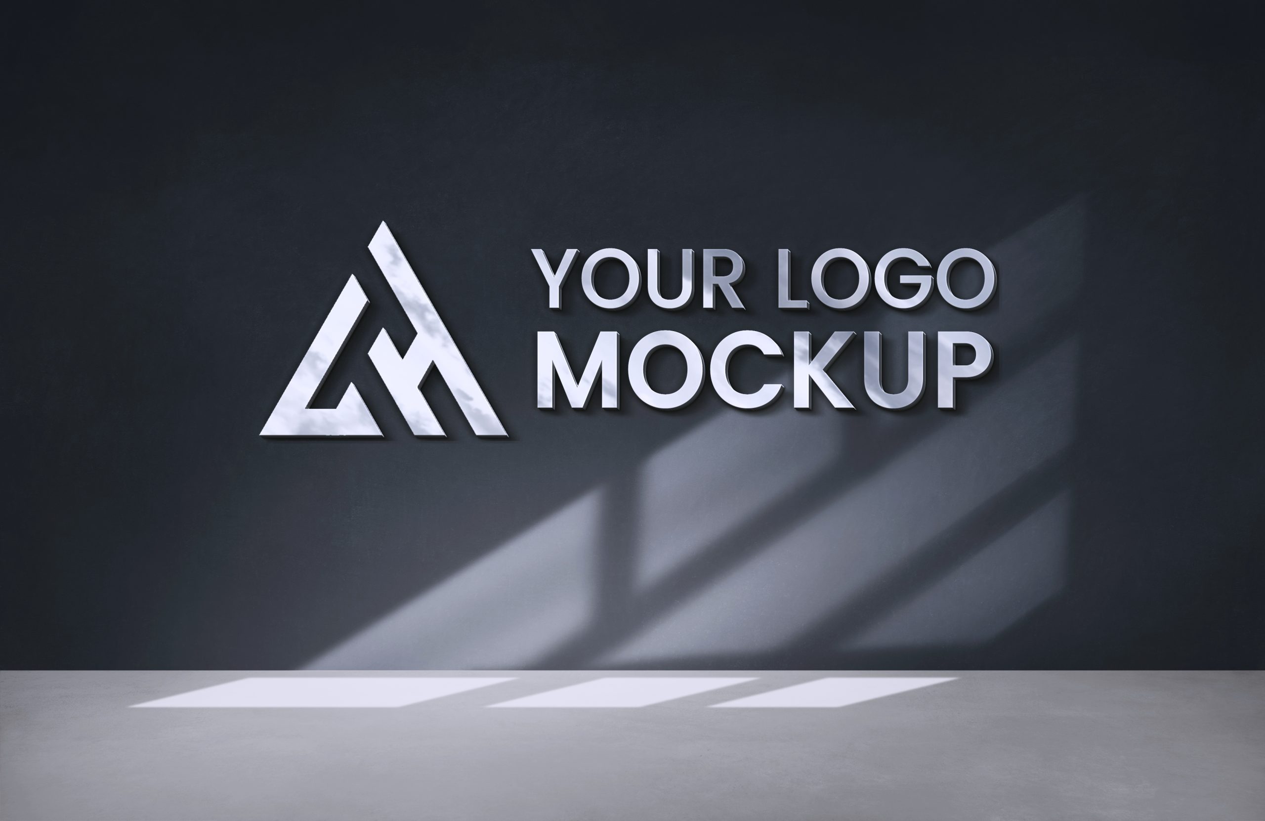 Embossed 3D logo mockup on metal panel gold style – GraphicsFamily