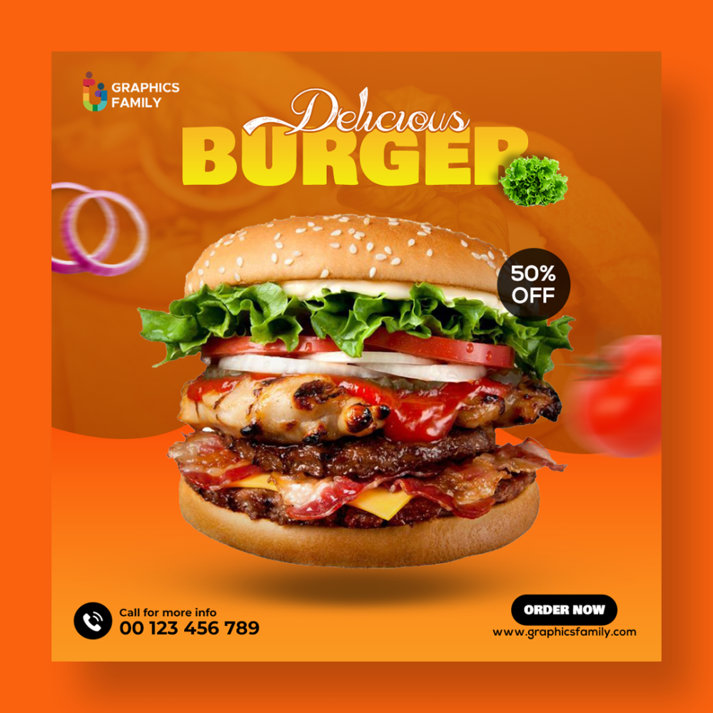 Burger and Food Social Media Template