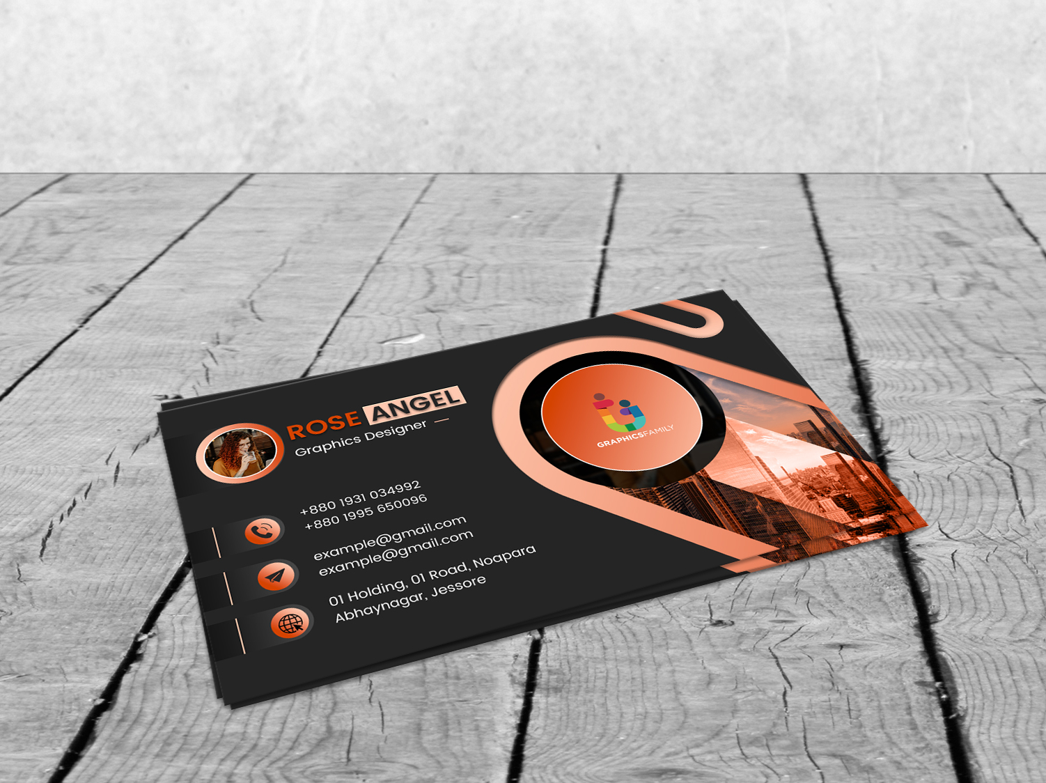 Download Modern Business Card Design with Black Background