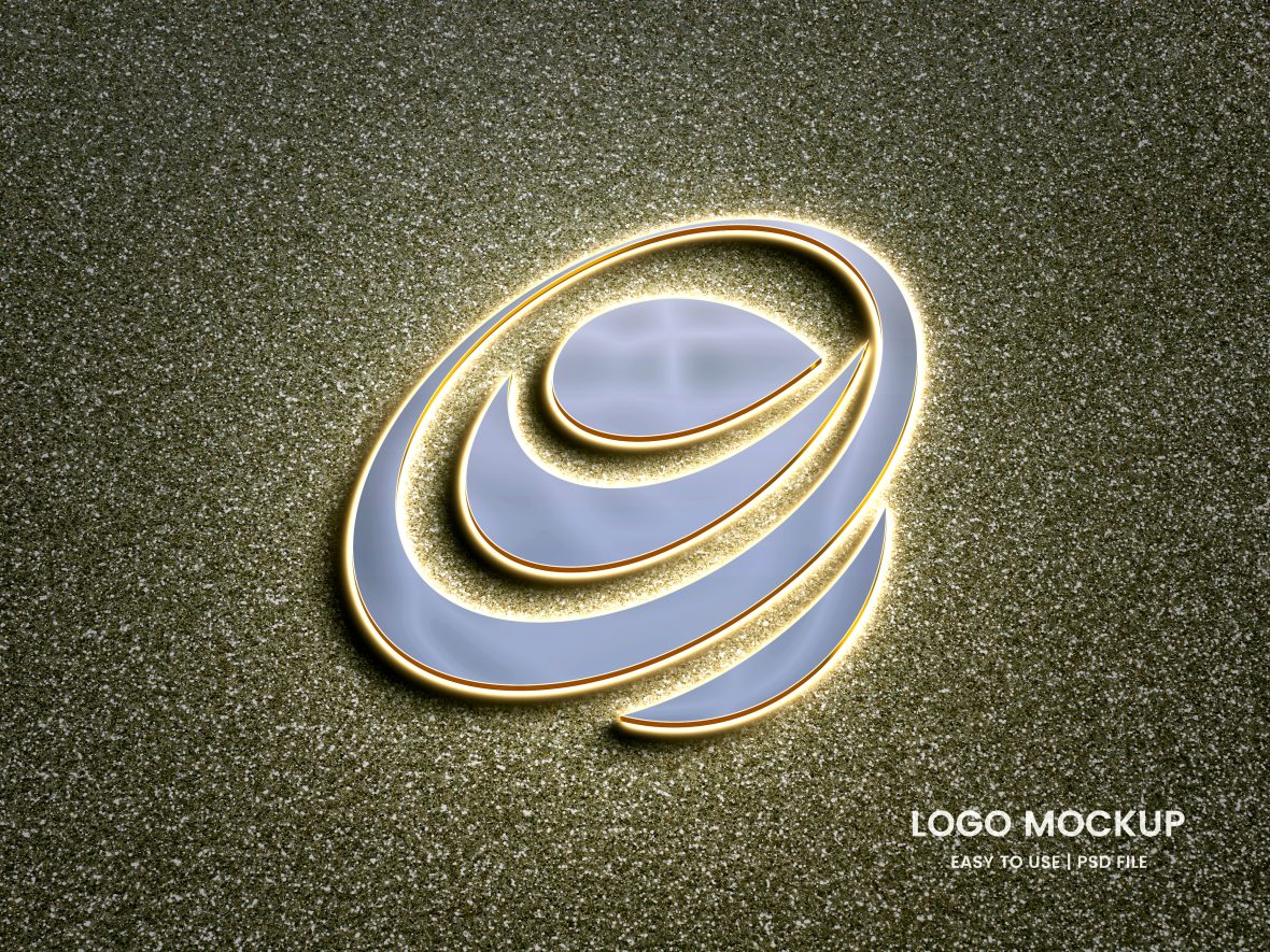 Golden Light Logo Mockup Download