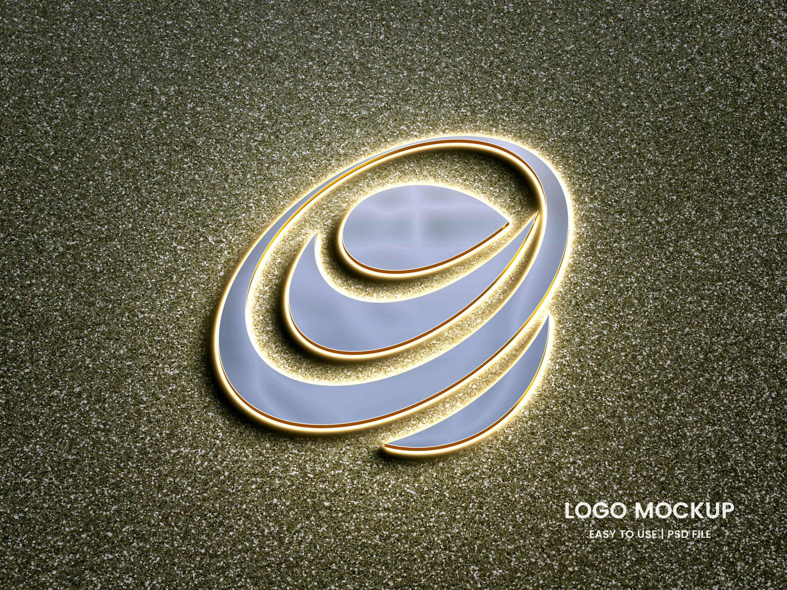 Golden Light Logo Mockup – GraphicsFamily