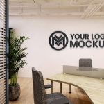 Meeting Room Office Wall Logo Mockup Design
