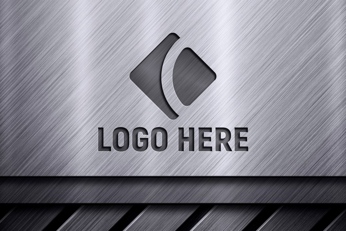 Metal Laser Cut Realistic Logo Mockup