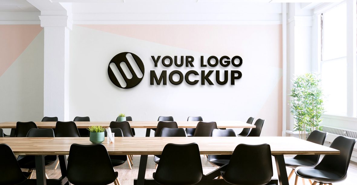 Office background Logo Mockup Download