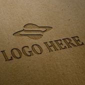 Photorealistic Old Paper Cutting 3D Logo Mockup