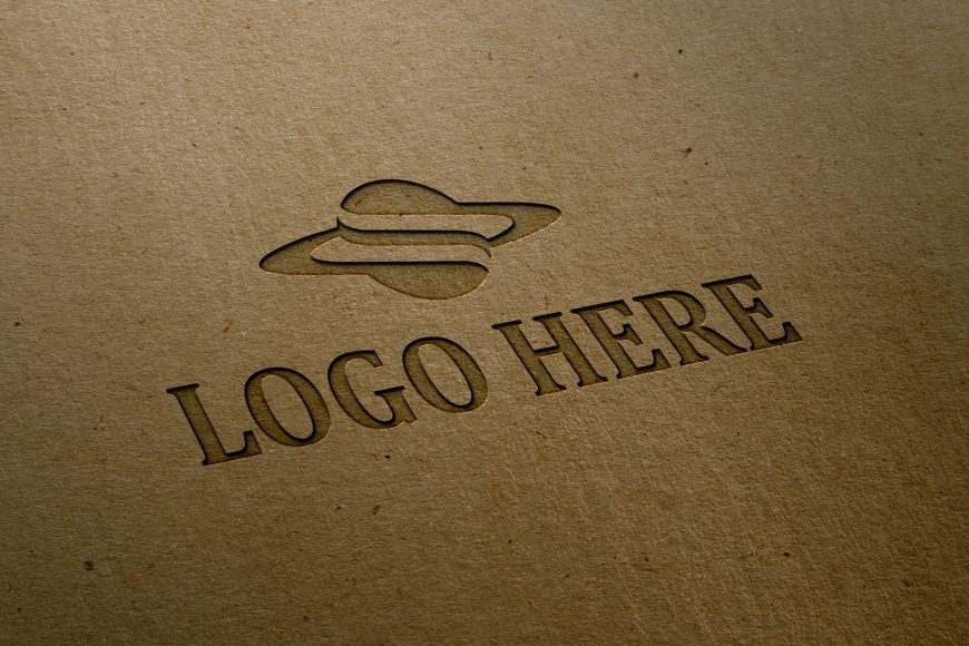 Photorealistic Old Paper Cutting 3D Logo Mockup