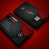 Professional Business Card Design with Black and Red Colors