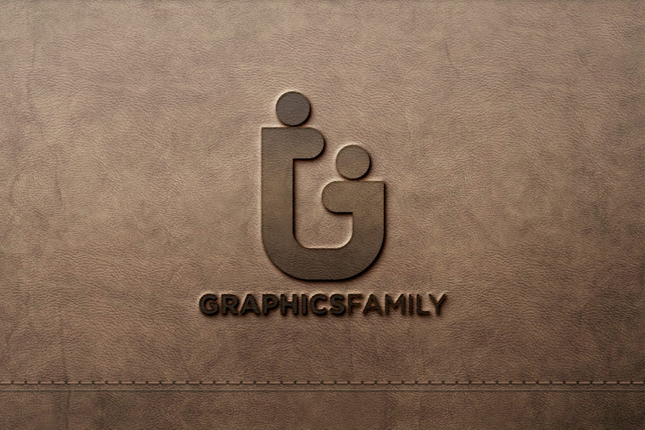 Realistic Leather Pressed Logo Mockup Download