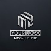 White Logo Mockup on Black Textile
