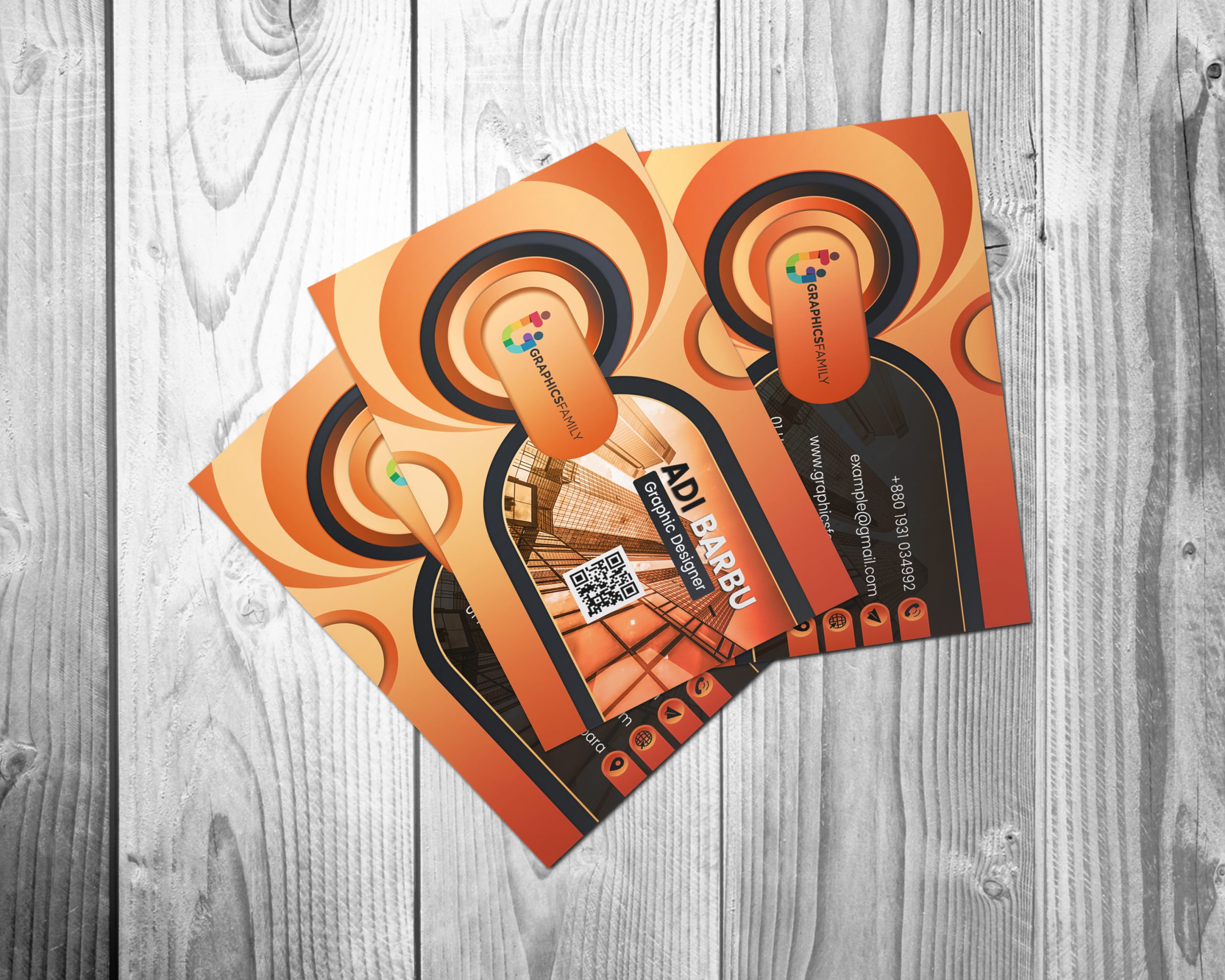 Creative Business Card Design with Circles Free
