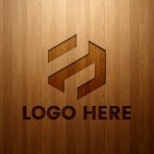 Engraved Logo Mockup on Wood