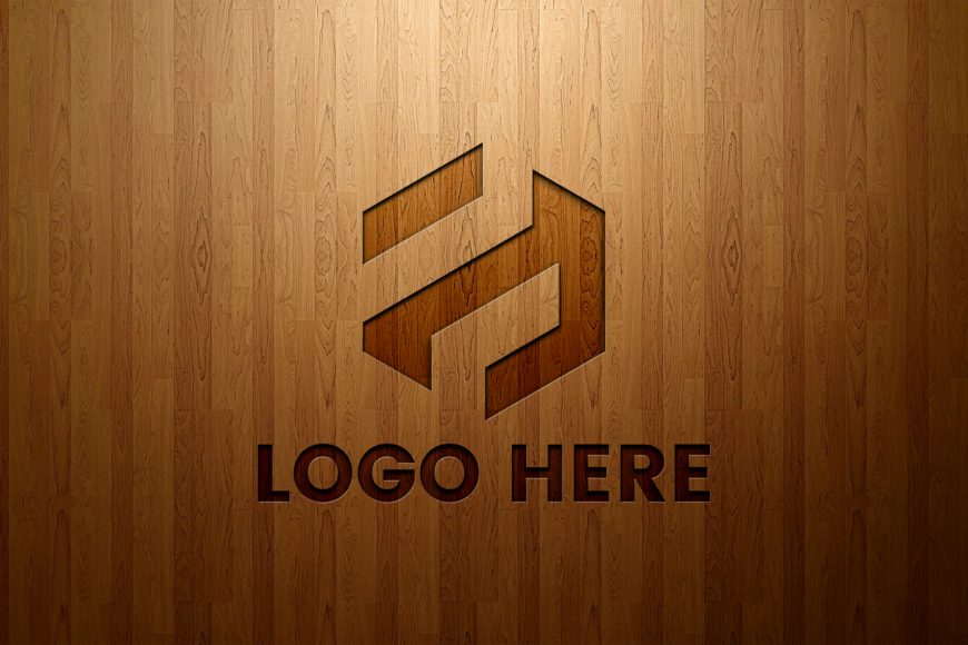 Engraved Logo Mockup on Wood