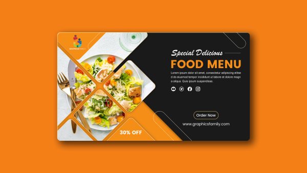 Food Menu Social Media Banner Design – GraphicsFamily