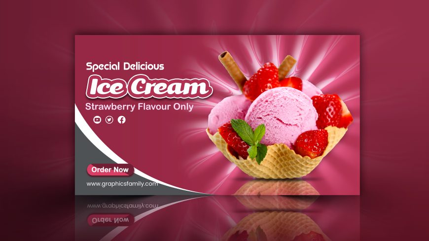 Ice Cream Website Product Banner Design