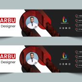 Modern Red and Black YouTube Channel art Design