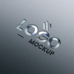 Photorealistic Glass Cutting 3D Logo Mockup