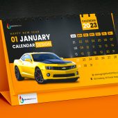 Yellow and Black Desk Calendar Design