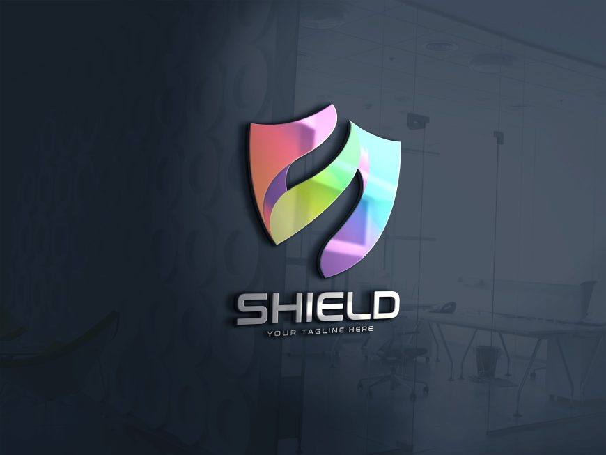Abstract Colorful Shield Logo Design Template
