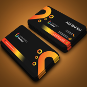 Black and Orange Printable Business Card Design Template