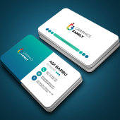 Blue Turquoise Business Card Design Template