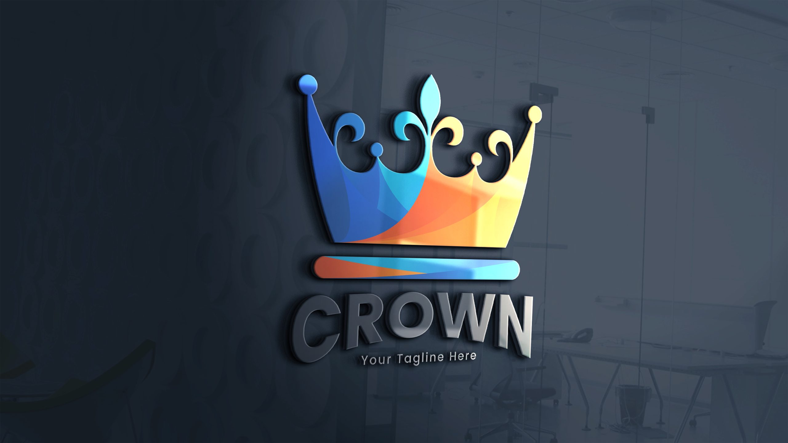 Colorful Crown Logo Design Template