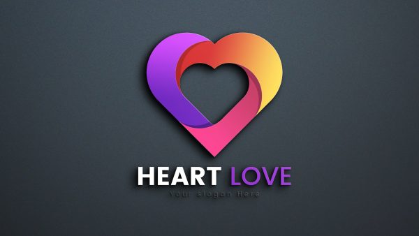 Colorful Heart Love Logo Design – GraphicsFamily