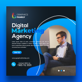 Digital marketing social media and Instagram post template
