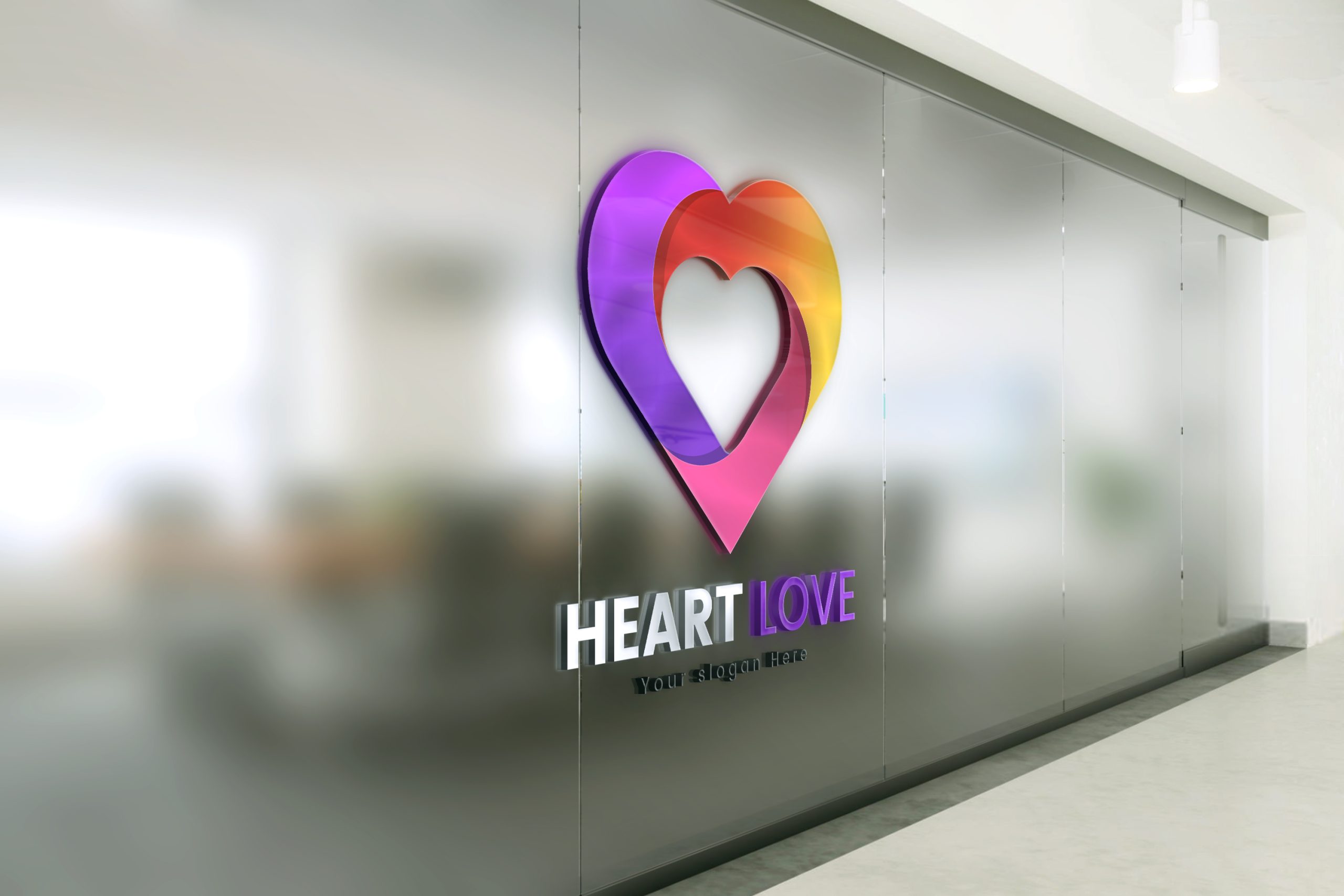 Colorful Heart Love Logo Design