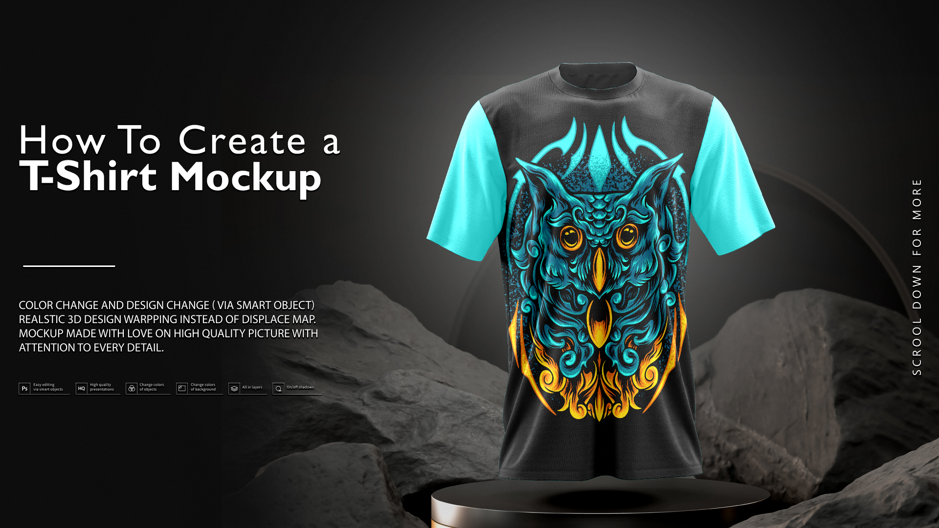 Editable T-Shirt PSD Mockup – GraphicsFamily