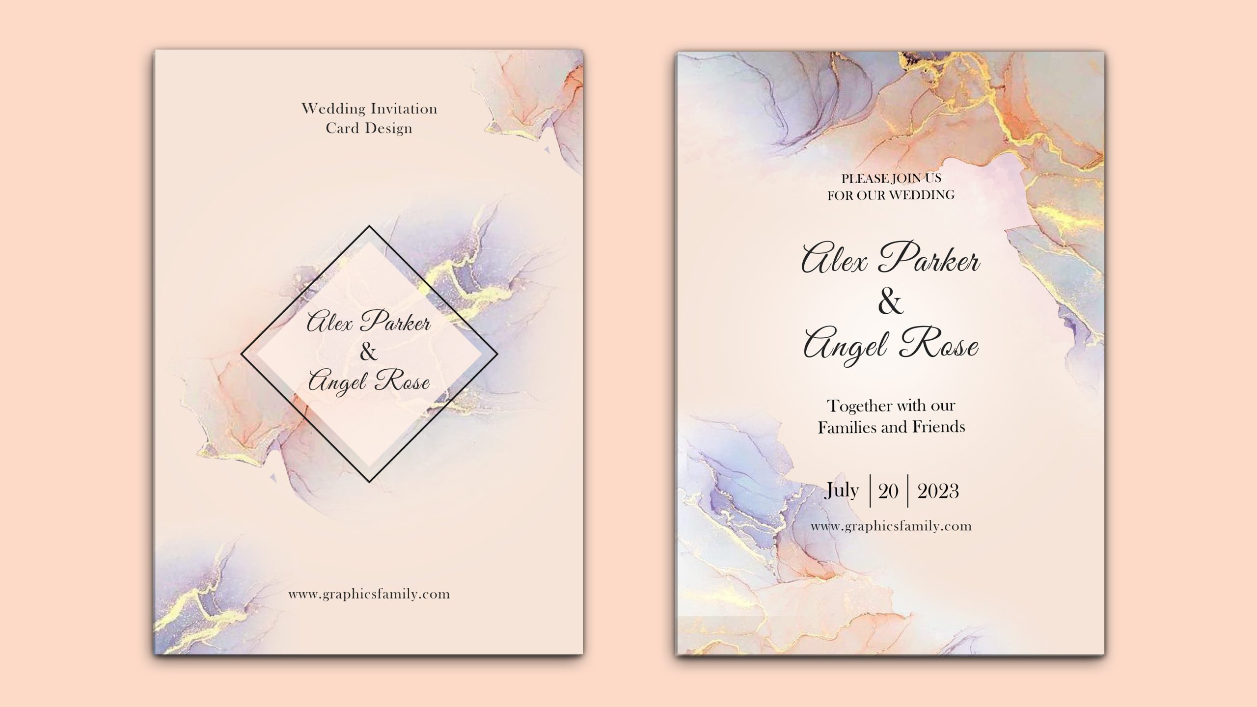 elegant engagement wedding invitation template – graphicsfamily
