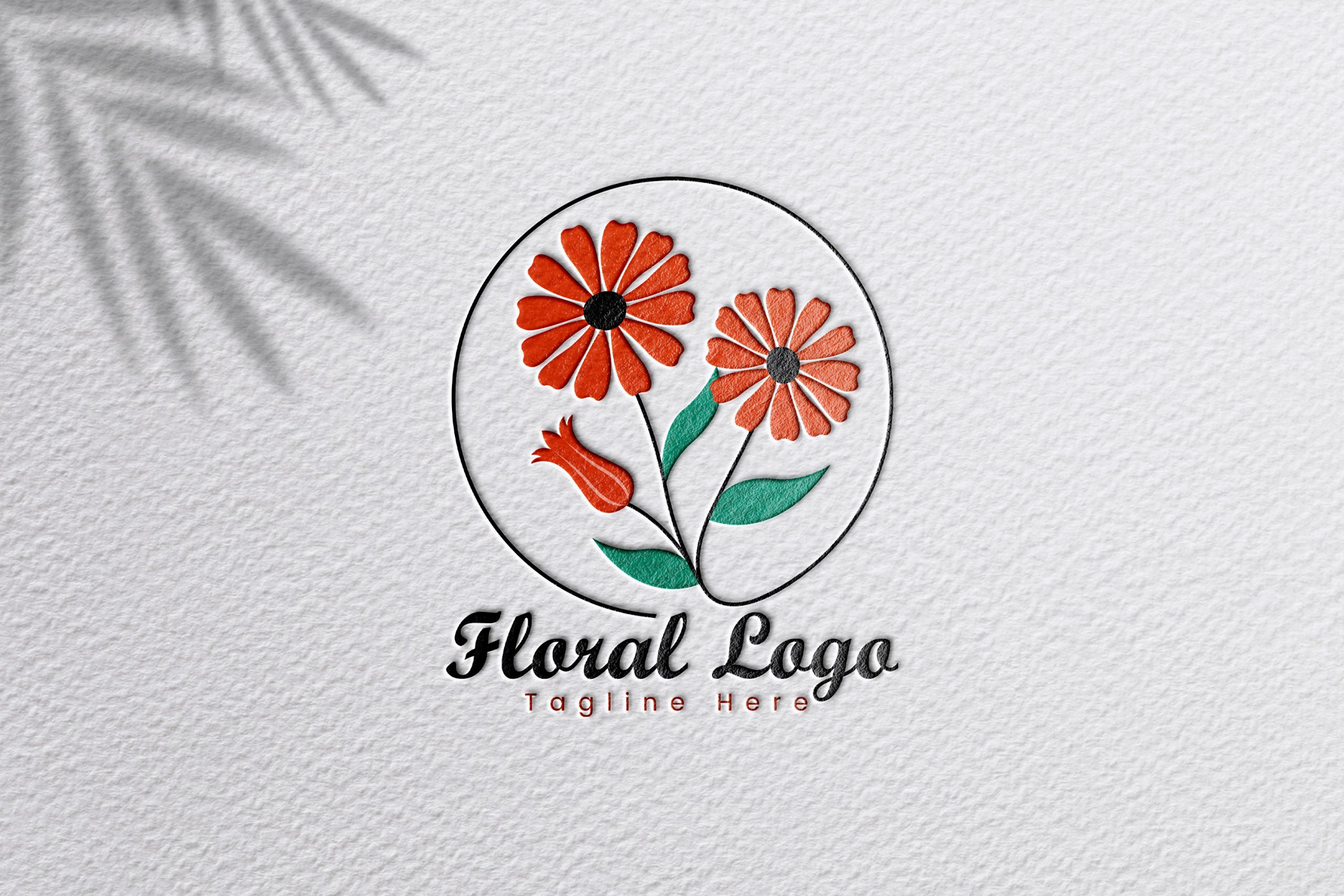 Floral logo design - Openclipart