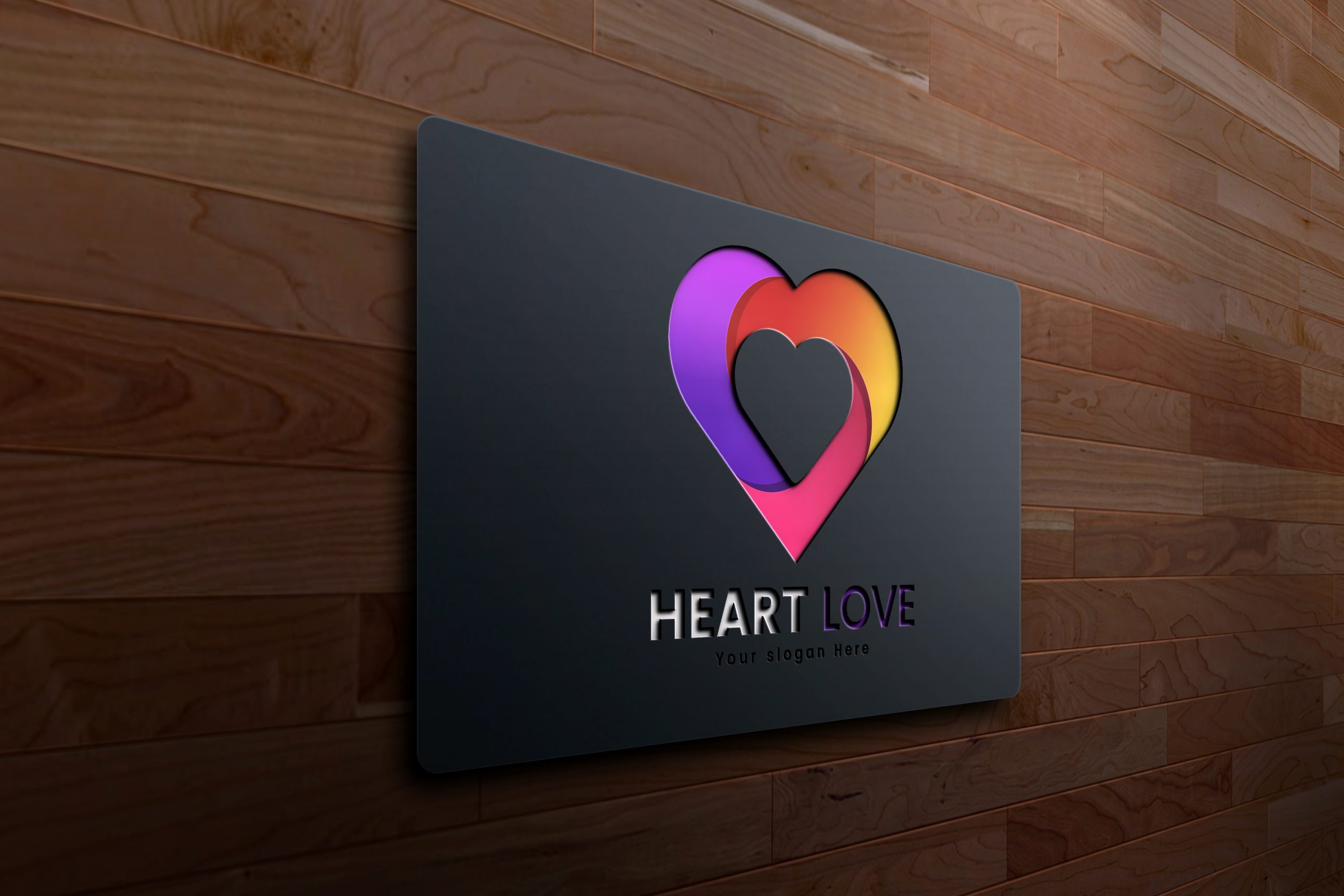 Colorful Heart Love Logo Design