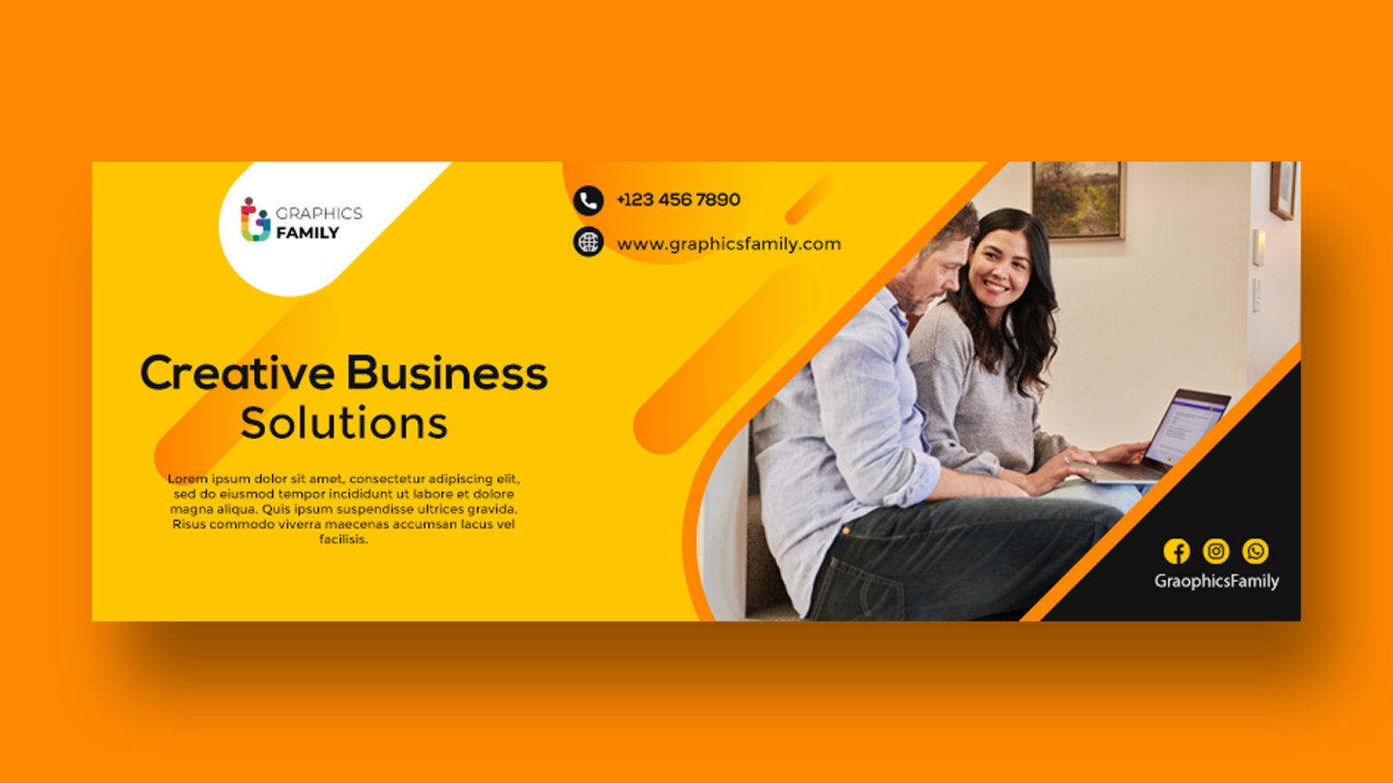 Free Yellow Facebook Cover Design Template GraphicsFamily