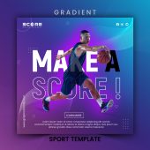 Gradient sport social media post template