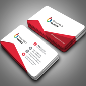 Red Triangle Corporate Business Card, Name Card Template