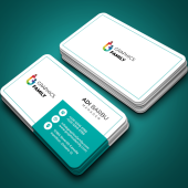 Turquoise Square Business Card Design Template