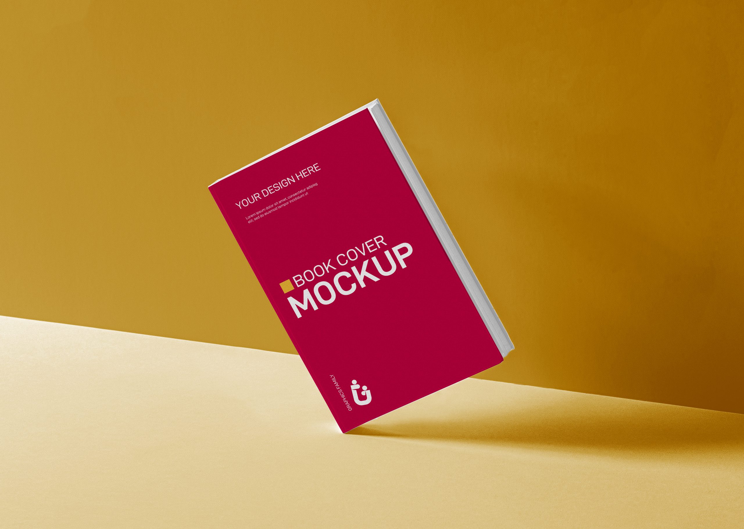 3D Tilted Book Cover Mockup – GraphicsFamily