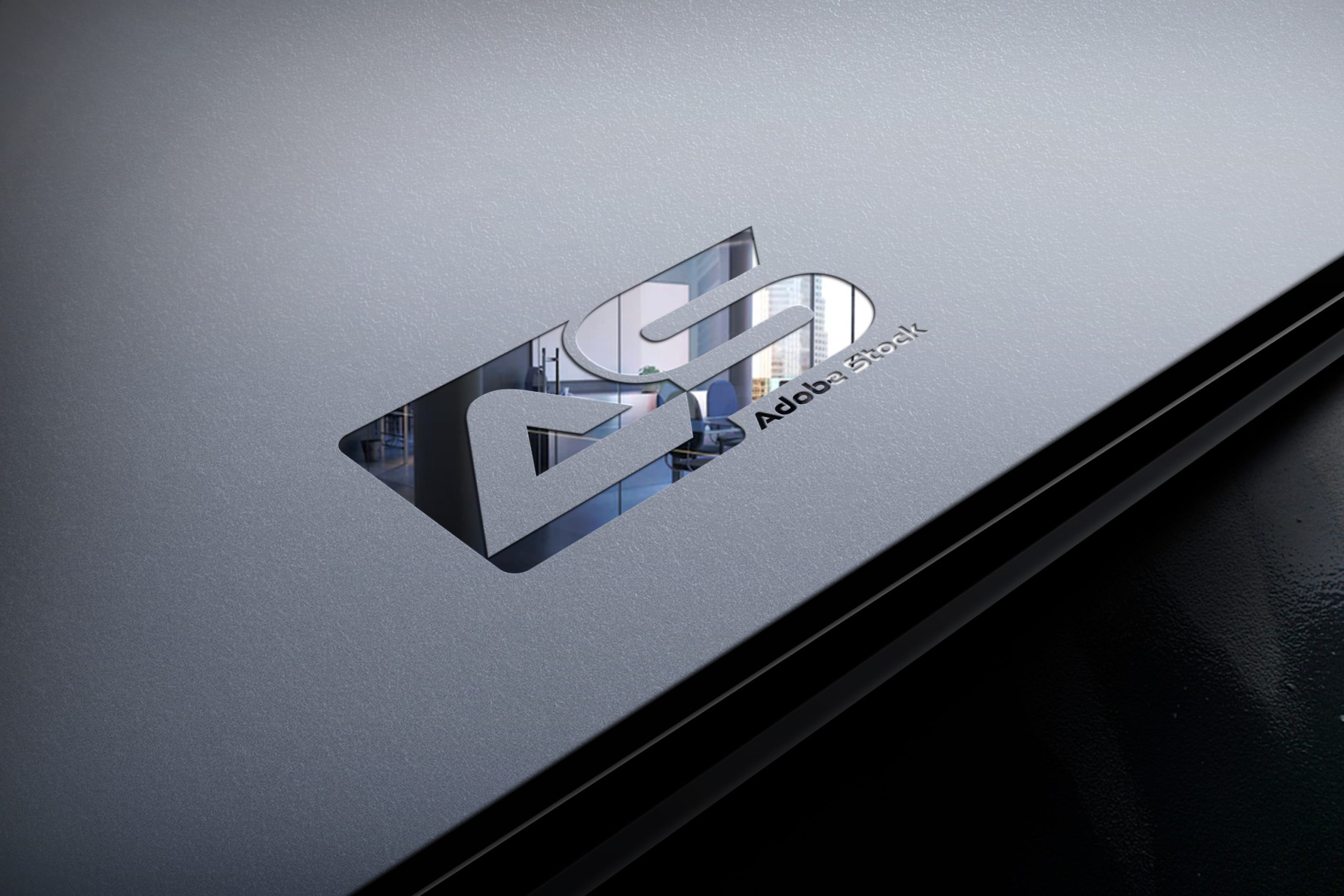 Photorealistic 3D Glass Cutting Logo Mockup