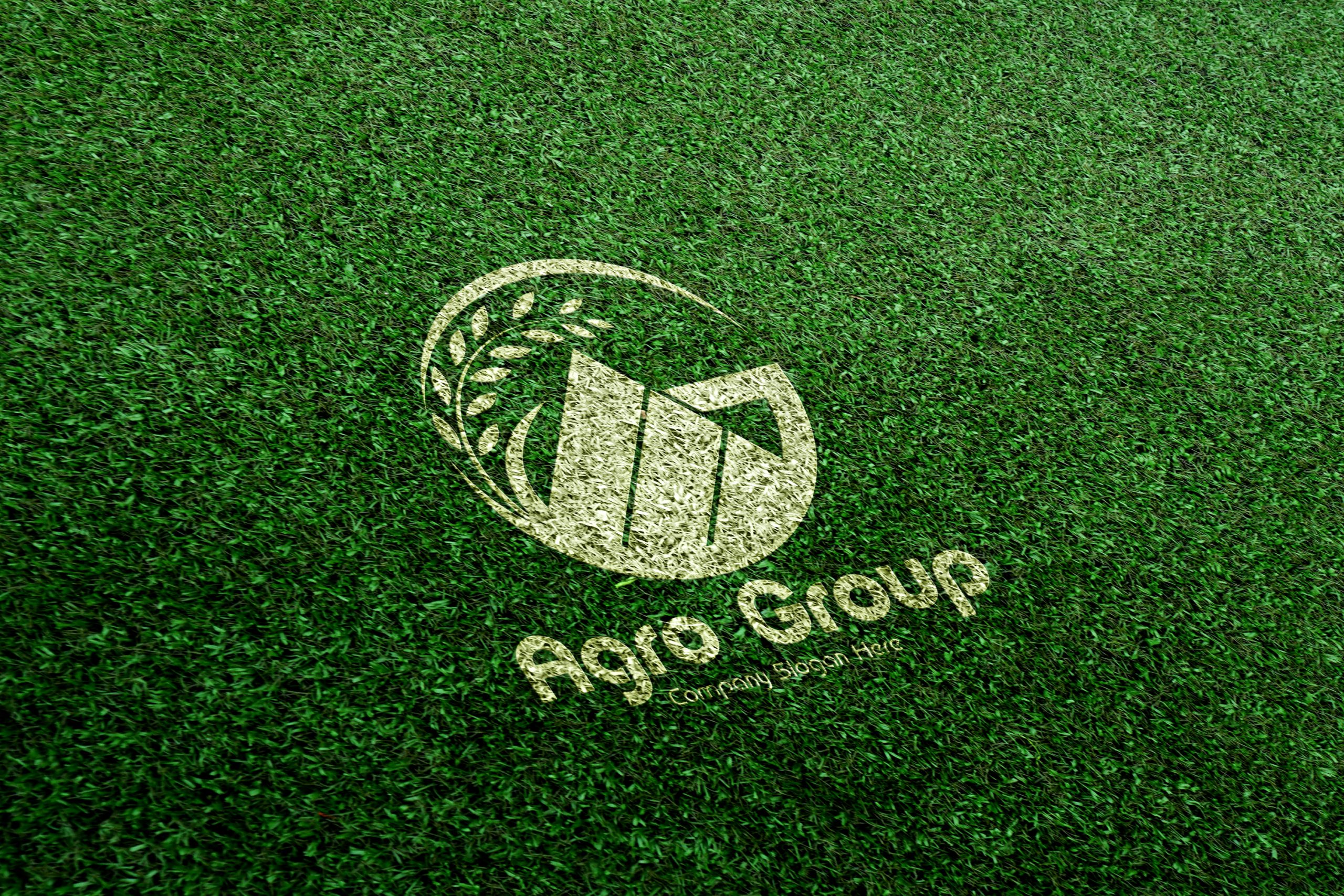 3D White Logo Mockup on Grass
