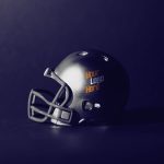 American Football Helmet Team Logo Mockup