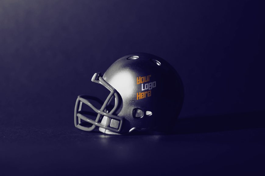 American Football Helmet Team Logo Mockup