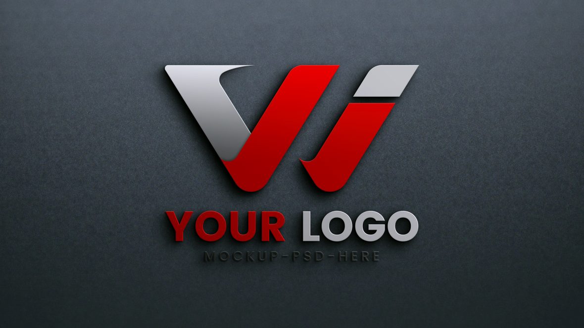 Black Wall Logo Design Mockup