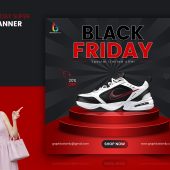 Black Friday super sale social media banner template