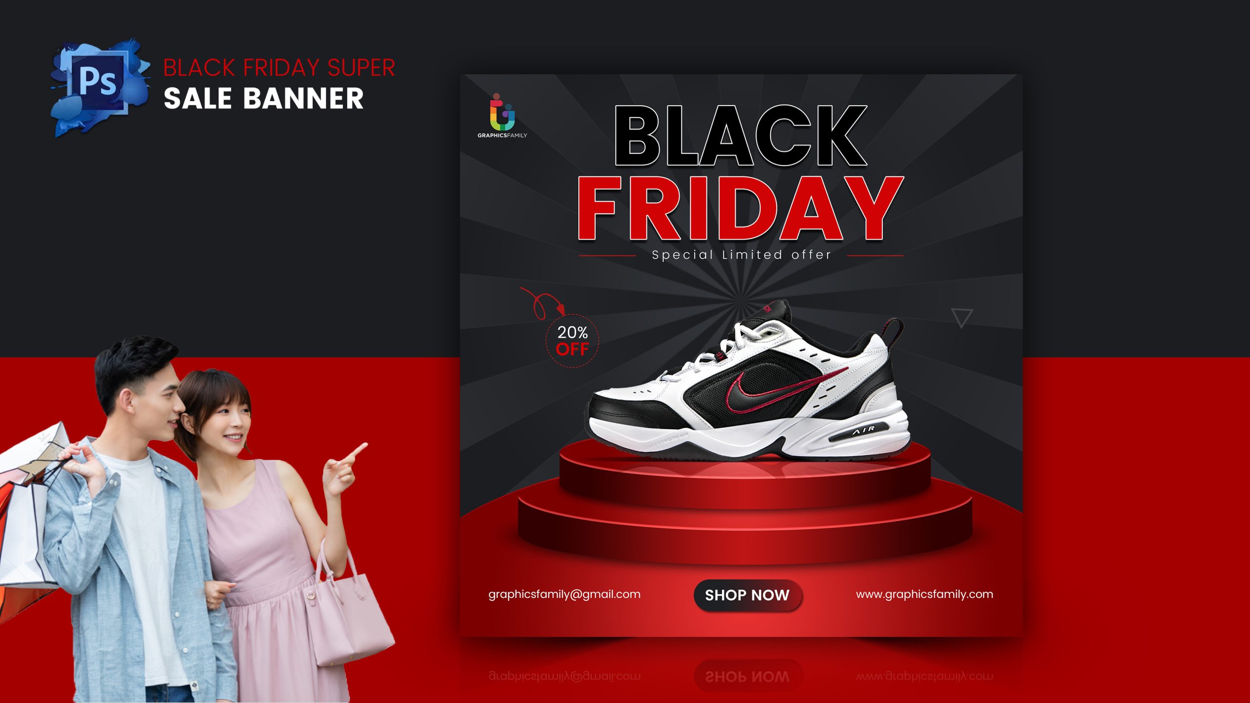 Black friday best deals sale poster banner template with long