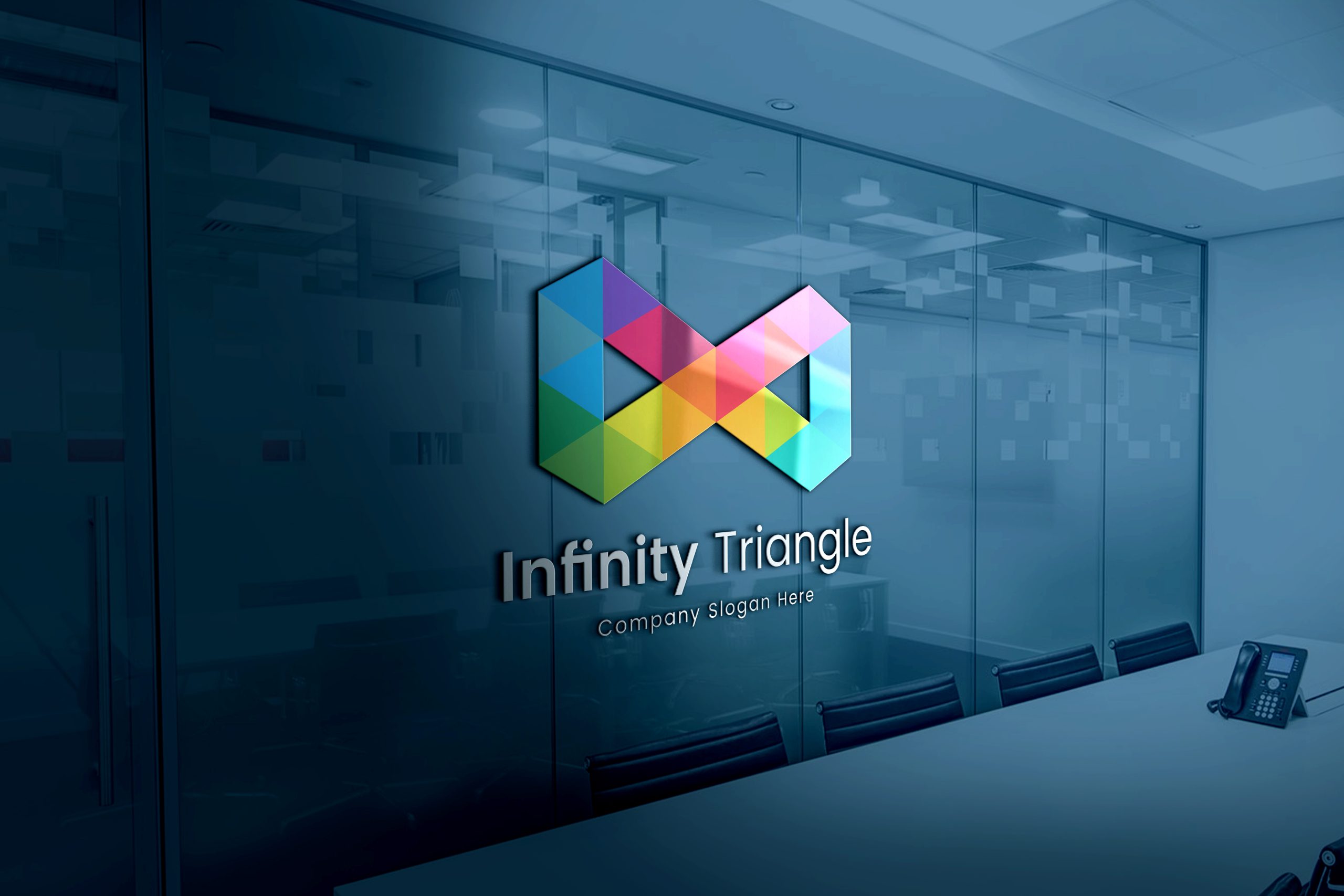 Download Infinity triangle colorful logo template