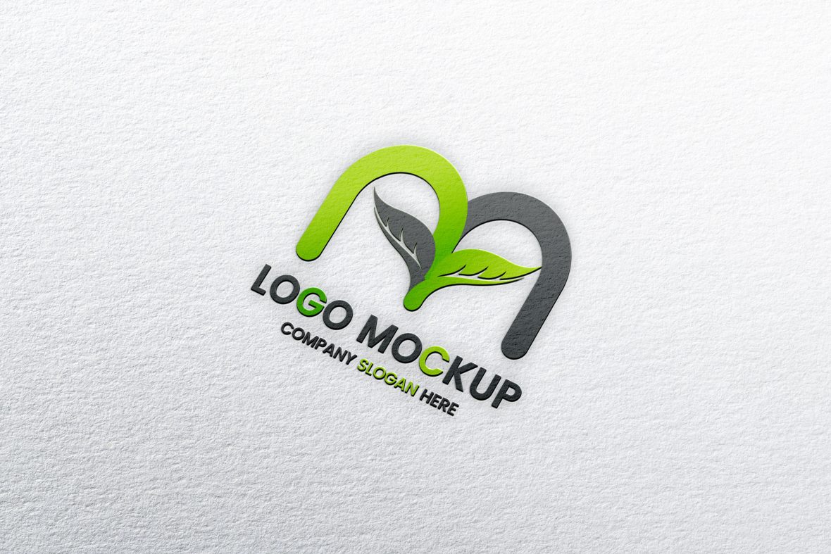 Embossed Logo Mockup on White Paper